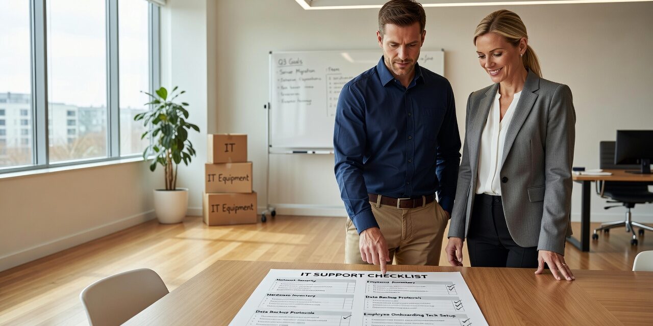A practical IT support checklist for growing businesses covering backups, cybersecurity, documentation, and planning—without the technical jargon.