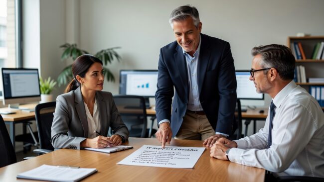 IT Support Checklist for Growing Businesses Featured Image A practical IT support checklist for growing businesses covering help desk, backups, network uptime, security basics, and cloud tools.
