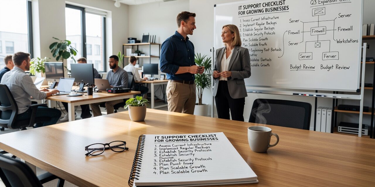 A practical IT support checklist for growing businesses—covering help desk, security basics, cloud, and business continuity gaps to fix before they cause downtime.