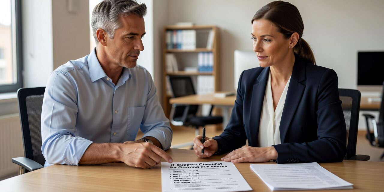 IT Support Checklist for Growing Businesses Featured Image Use this IT support checklist to identify gaps in help desk, security, backups, and vendor management before they affect your business operations.