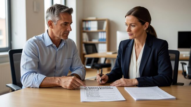 IT Support Checklist for Growing Businesses Featured Image Use this IT support checklist to identify gaps in help desk, security, backups, and vendor management before they affect your business operations.