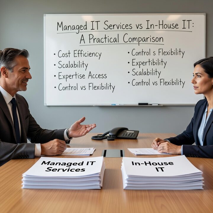 Managed IT Services vs In-House IT: A Practical Comparison Featured Image Managed IT services vs in-house IT: a plain-language comparison to help growing businesses choose the right model for their size and needs.