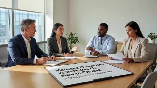 Managed IT Services vs In-House IT: How to Choose Featured Image Comparing managed IT services vs in-house IT? This practical guide helps business leaders weigh coverage, cost, and risk before making the call.