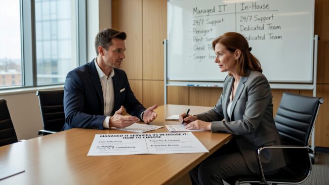 Managed IT Services vs In-House IT: How to Choose Featured Image Comparing managed IT services vs in-house IT? This practical guide covers real costs, coverage gaps, and how to decide what's right for your business.