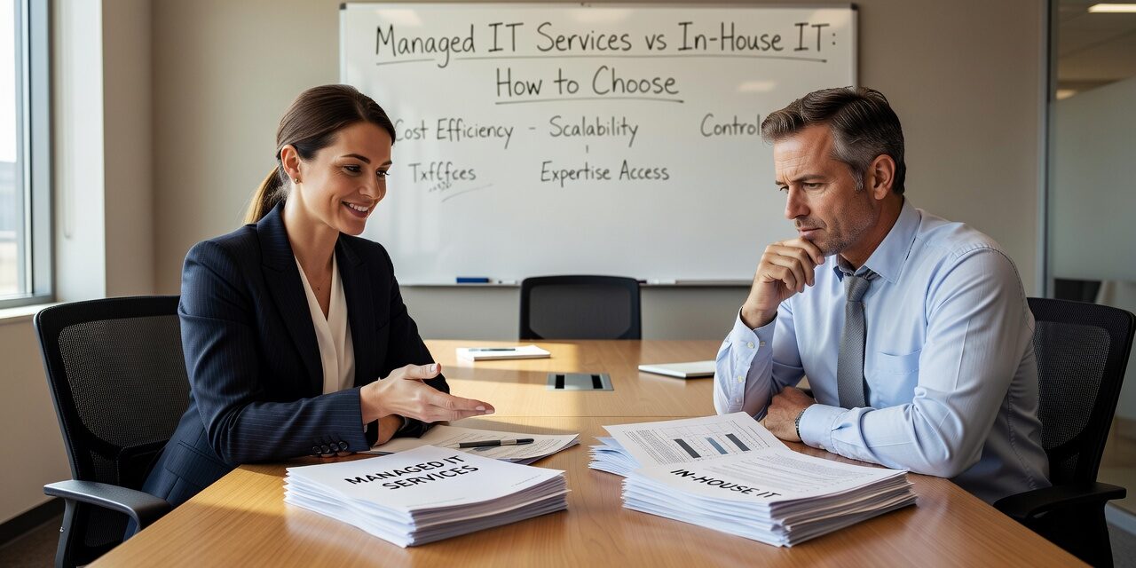 Managed IT Services vs In-House IT: How to Choose Featured Image Comparing managed IT services vs in-house IT? This practical guide covers costs, tradeoffs, and how to decide what fits your business model.