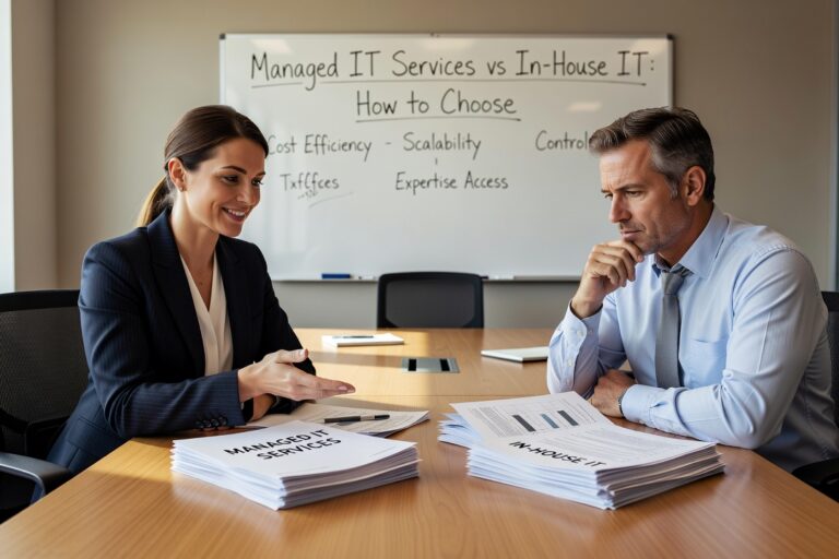 Managed IT Services vs In-House IT: How to Choose Featured Image Comparing managed IT services vs in-house IT? This practical guide covers costs, tradeoffs, and how to decide what fits your business model.