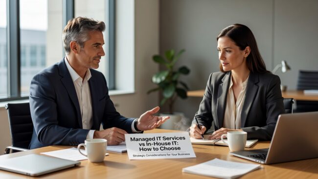 Managed IT Services vs In-House IT: How to Choose Featured Image Weighing managed IT services vs in-house IT? This guide breaks down the real trade-offs to help business owners make a practical, informed decision.