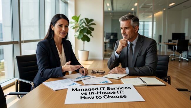 Managed IT Services vs In-House IT: How to Choose Featured Image Comparing managed IT services vs in-house IT? Learn which model fits your business, where each one falls short, and how co-managed IT fills the gap.