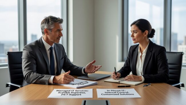 Managed IT Services vs In-House IT: How to Choose Featured Image Weighing managed IT services vs in-house IT? This guide breaks down real costs, coverage gaps, and how to make the right call for your business.