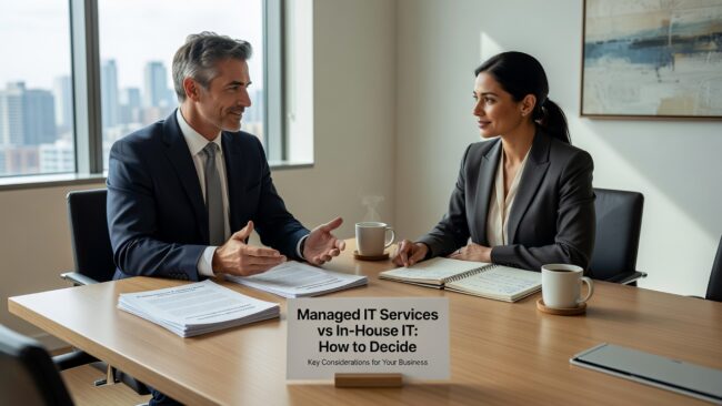 Managed IT Services vs In-House IT: How to Decide Featured Image Weighing managed IT services vs in-house IT? This practical guide helps business owners and managers make the right call for their size and risk level.