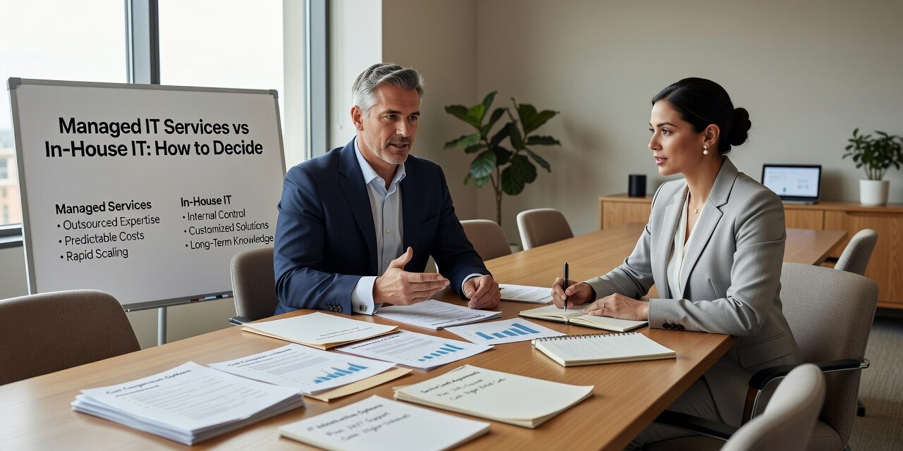 Managed IT Services vs In-House IT: How to Decide Featured Image Weighing managed IT services vs in-house IT? This plain-English guide helps business leaders compare costs, coverage, and trade-offs before deciding.