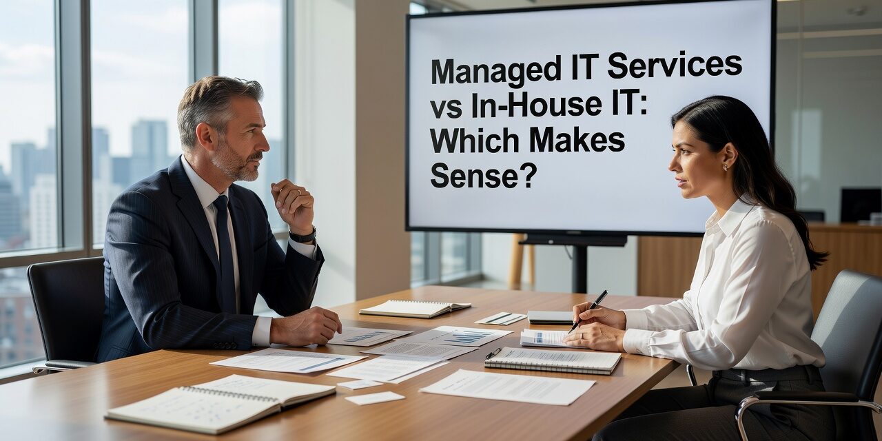 Managed IT Services vs In-House IT: Which Makes Sense? Featured Image Weighing managed IT services vs in-house IT? This guide breaks down real costs, coverage gaps, and which model fits a growing business.