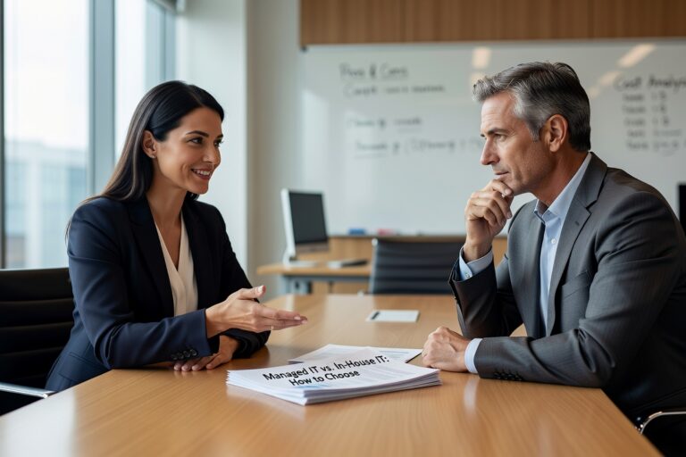 Managed IT vs. In-House IT: How to Choose Featured Image Weighing managed IT vs. in-house IT? This guide helps business owners and managers choose the right model based on coverage, cost, and growth.