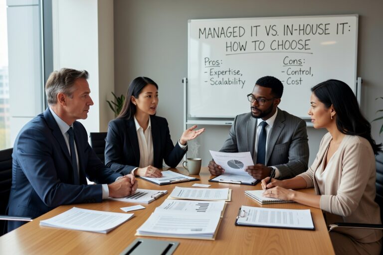 Managed IT vs. In-House IT: How to Choose Featured Image Weighing managed IT vs. in-house IT? Here's a practical breakdown of trade-offs, common gaps, and how to decide what model fits your business.