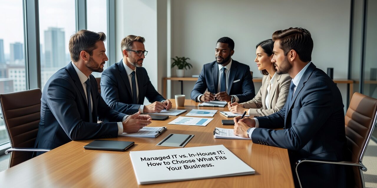 Managed IT vs. In-House IT: How to Choose What Fits Your Business Featured Image Comparing managed IT services vs. in-house IT? This guide helps business owners weigh costs, coverage, and risk before making a support decision.