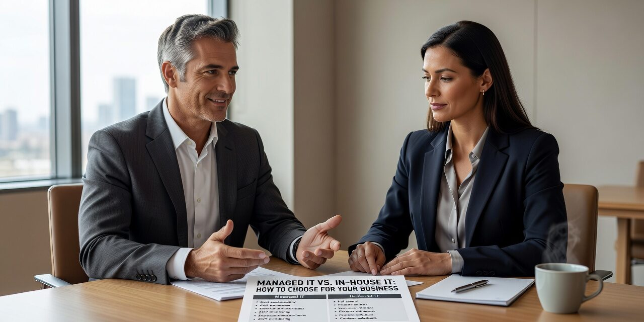 Managed IT vs. In-House IT: How to Choose for Your Business Featured Image Comparing managed IT services vs in-house IT? This guide breaks down real tradeoffs to help growing businesses make a practical, informed decision.