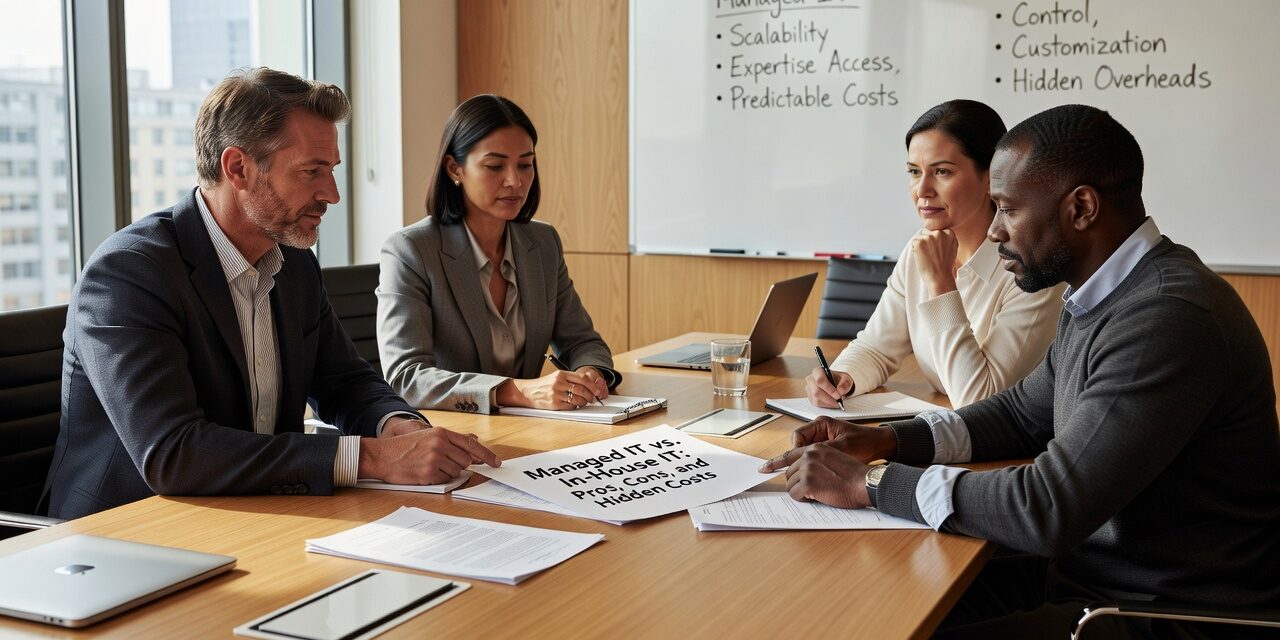 Managed IT vs. In-House IT: Pros, Cons, and Hidden Costs Featured Image Weighing managed IT services vs. in-house IT? Understand the real costs, coverage gaps, and trade-offs before your next IT decision.