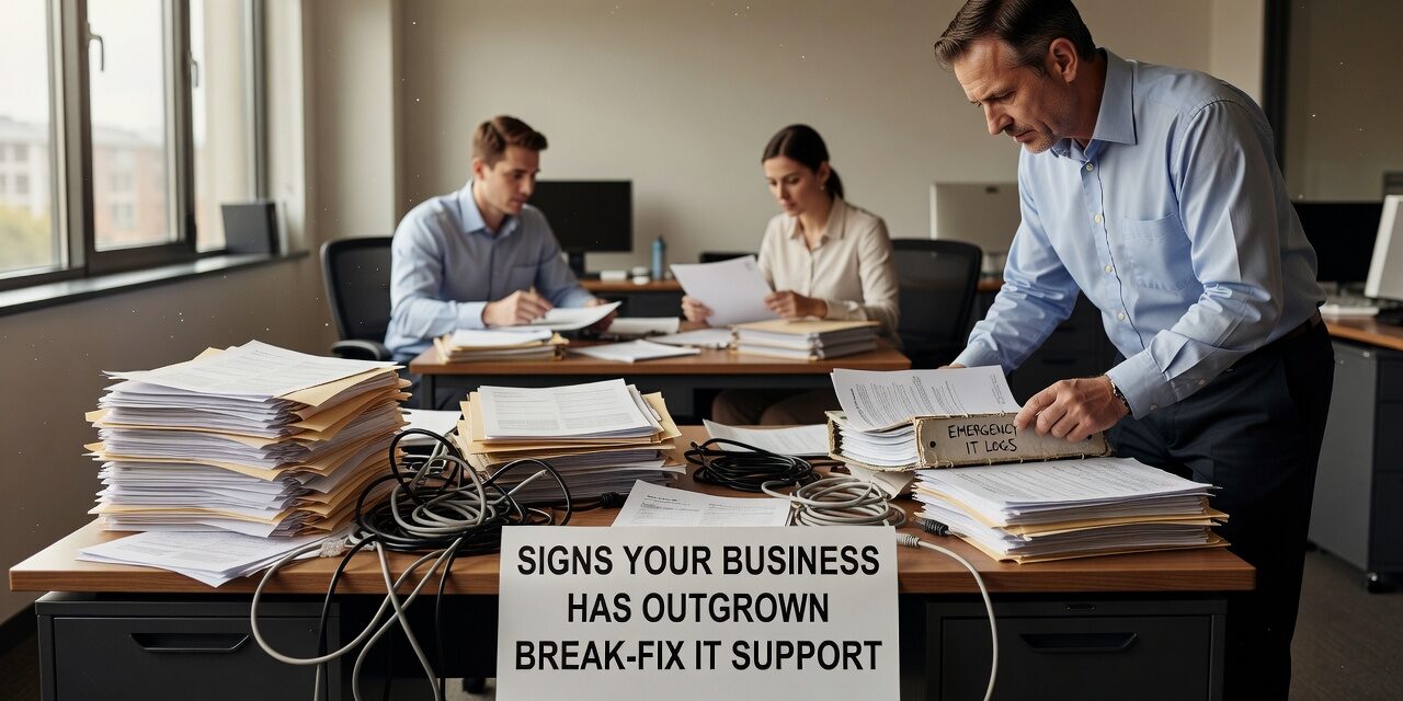Signs Your Business Has Outgrown Break-Fix IT Support Featured Image Learn the key signs your business has outgrown break-fix IT support — recurring issues, rising costs, and no visibility into backups or security.