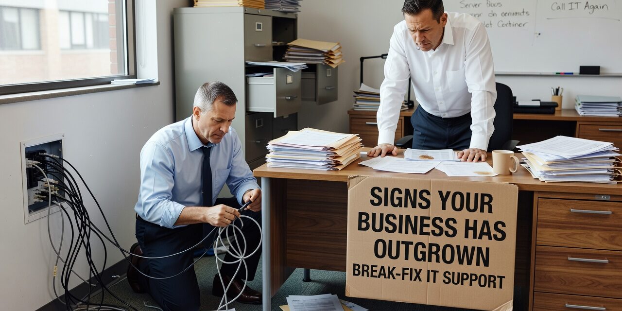 Signs Your Business Has Outgrown Break-Fix IT Support Featured Image Recurring outages, unpredictable IT costs, and ignored warning signs — learn when break-fix IT support stops working for your growing business.