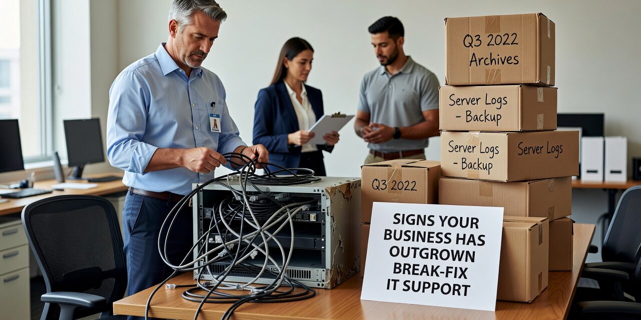 Signs Your Business Has Outgrown Break-Fix IT Support Featured Image If IT problems keep coming back and response times are unpredictable, your business may have outgrown break-fix IT support. Here's how to recognize the signs.