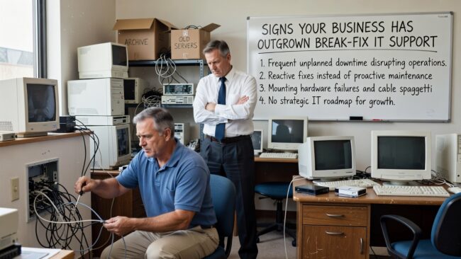 Signs Your Business Has Outgrown Break-Fix IT Support Featured Image Still using break-fix IT? Learn the clearest signs your business has outgrown that model and what a smarter IT support approach looks like.