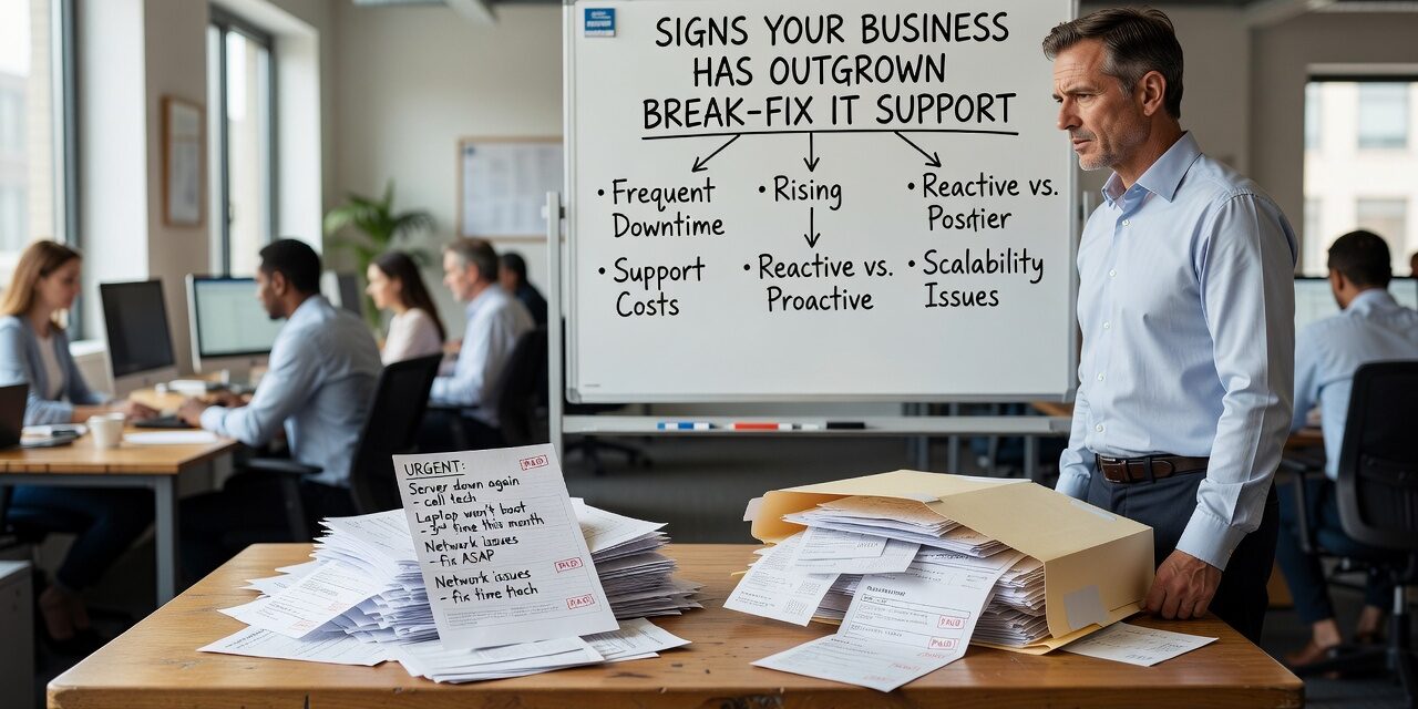 Signs Your Business Has Outgrown Break-Fix IT Support Featured Image Recognize the signs your business has outgrown break-fix IT support and learn when it's time to switch to a more proactive approach.