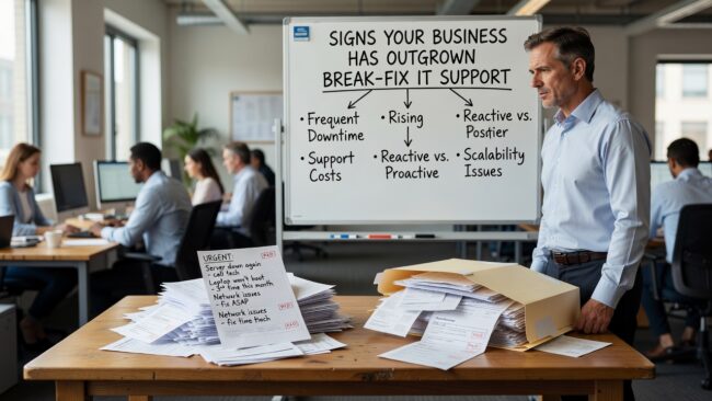 Signs Your Business Has Outgrown Break-Fix IT Support Featured Image Recognize the signs your business has outgrown break-fix IT support and learn when it's time to switch to a more proactive approach.