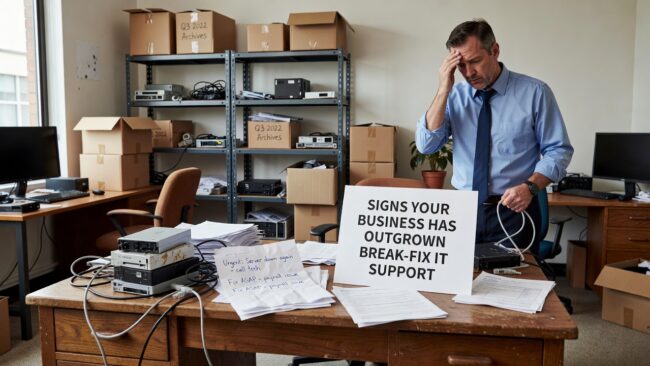 Signs Your Business Has Outgrown Break-Fix IT Support Featured Image Still using break-fix IT support? Learn the key signs your business has outgrown it and what a more proactive approach looks like.