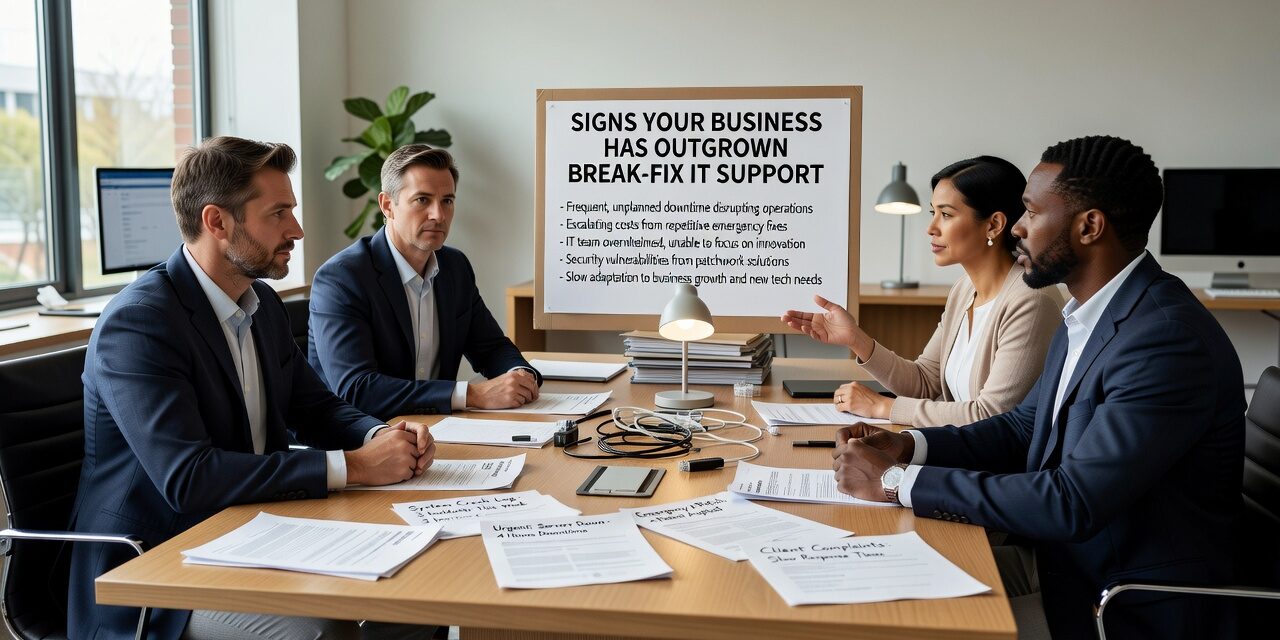 Signs Your Business Has Outgrown Break-Fix IT Support Featured Image Recognize the signs your business has outgrown break-fix IT support and learn when a proactive approach makes operational and financial sense.