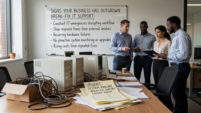 Signs Your Business Has Outgrown Break-Fix IT Support Featured Image Still using break-fix IT support? Learn the key signs your business has outgrown it—and what that shift is actually costing you.