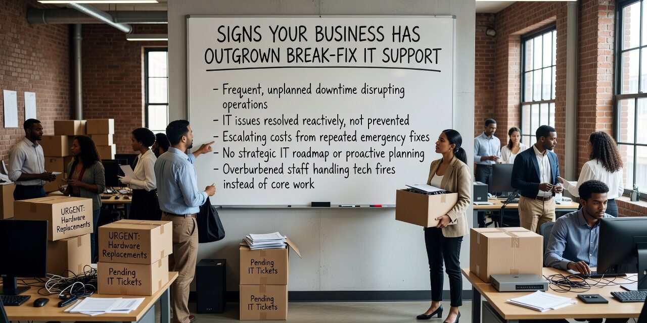 Signs Your Business Has Outgrown Break-Fix IT Support Featured Image Still using break-fix IT support? Learn the key signs your business has outgrown it and what a smarter IT support model looks like.