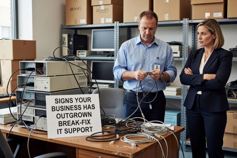 Signs Your Business Has Outgrown Break-Fix IT Support Featured Image Recurring IT problems, unpredictable costs, and slow support are signs your business has outgrown break-fix IT. Here's how to recognize them and what to do.