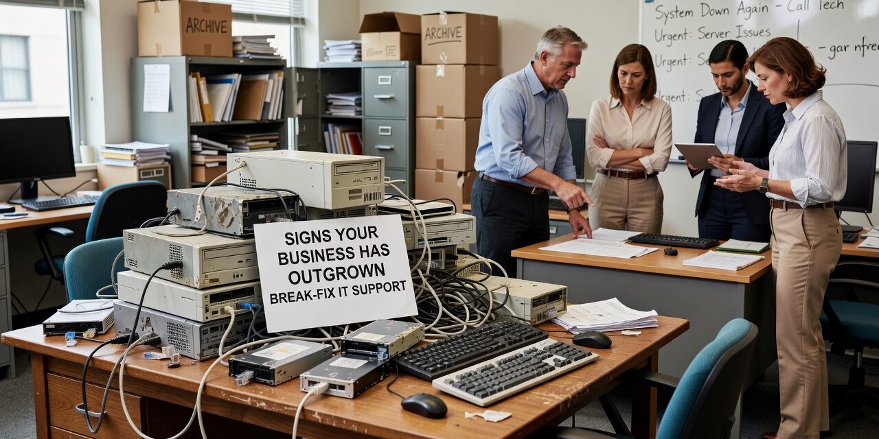 Signs Your Business Has Outgrown Break-Fix IT Support Featured Image Recurring IT problems, slow response times, and untested backups are signs your business has outgrown break-fix IT support. Here's how to recognize the shift.