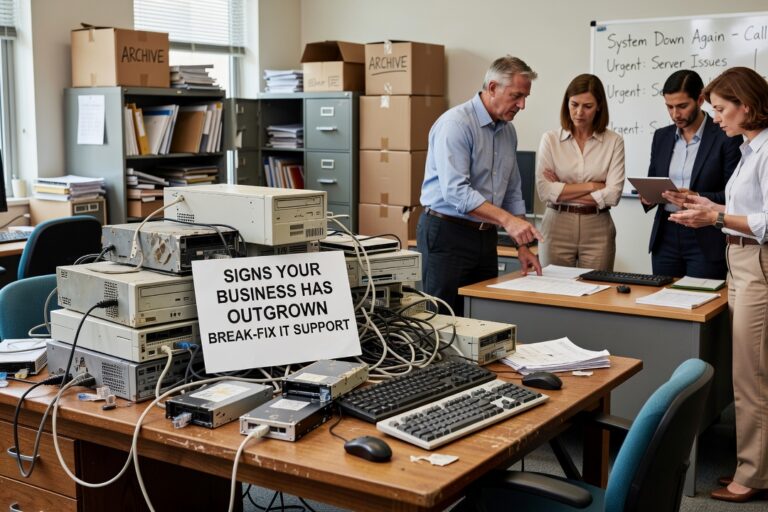 Recurring IT problems, slow response times, and untested backups are signs your business has outgrown break-fix IT support. Here's how to recognize the shift.