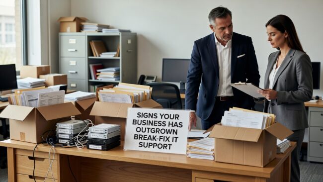 Signs Your Business Has Outgrown Break-Fix IT Support Featured Image Recurring outages, informal IT workarounds, and zero visibility are clear signs your business has outgrown break-fix IT support. Here is what to look for.