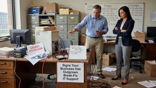 Signs Your Business Has Outgrown Break-Fix IT Support Featured Image Learn the clear signs your business has outgrown break-fix IT support and how to decide when a managed IT model makes more operational sense.