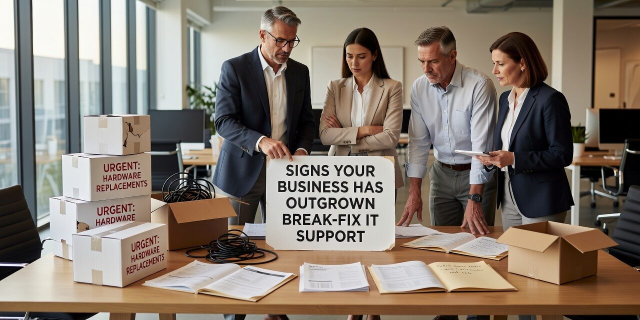 Signs Your Business Has Outgrown Break-Fix IT Support Featured Image Not sure if break-fix IT is still working for your business? Here are the clearest signs you have outgrown reactive IT support.
