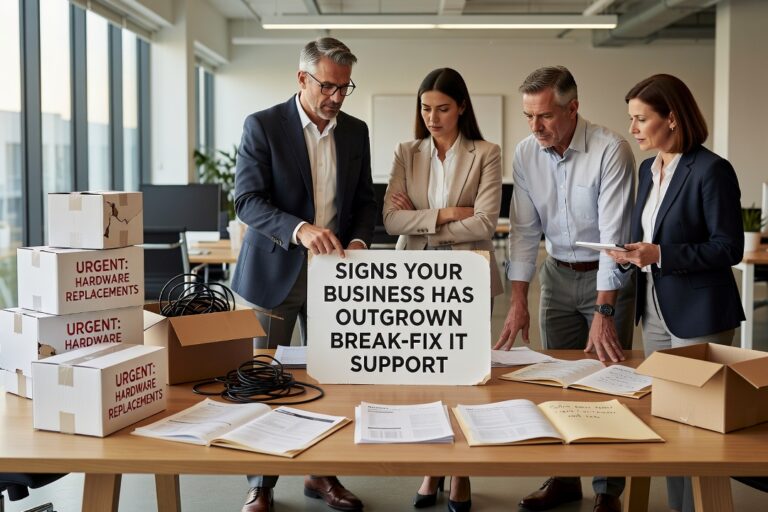 Signs Your Business Has Outgrown Break-Fix IT Support Featured Image Not sure if break-fix IT is still working for your business? Here are the clearest signs you have outgrown reactive IT support.