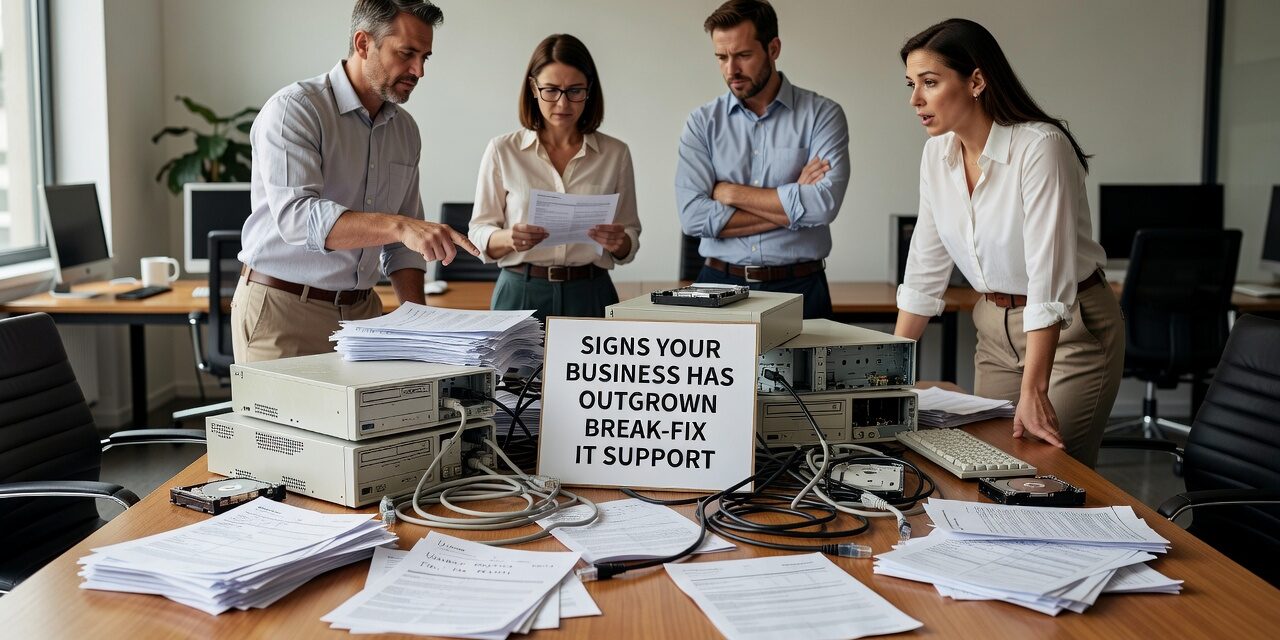 Signs Your Business Has Outgrown Break-Fix IT Support Featured Image Recurring IT problems, slow support, and zero visibility are signs your business has outgrown break-fix IT. Here's how to recognize them and what to do next.