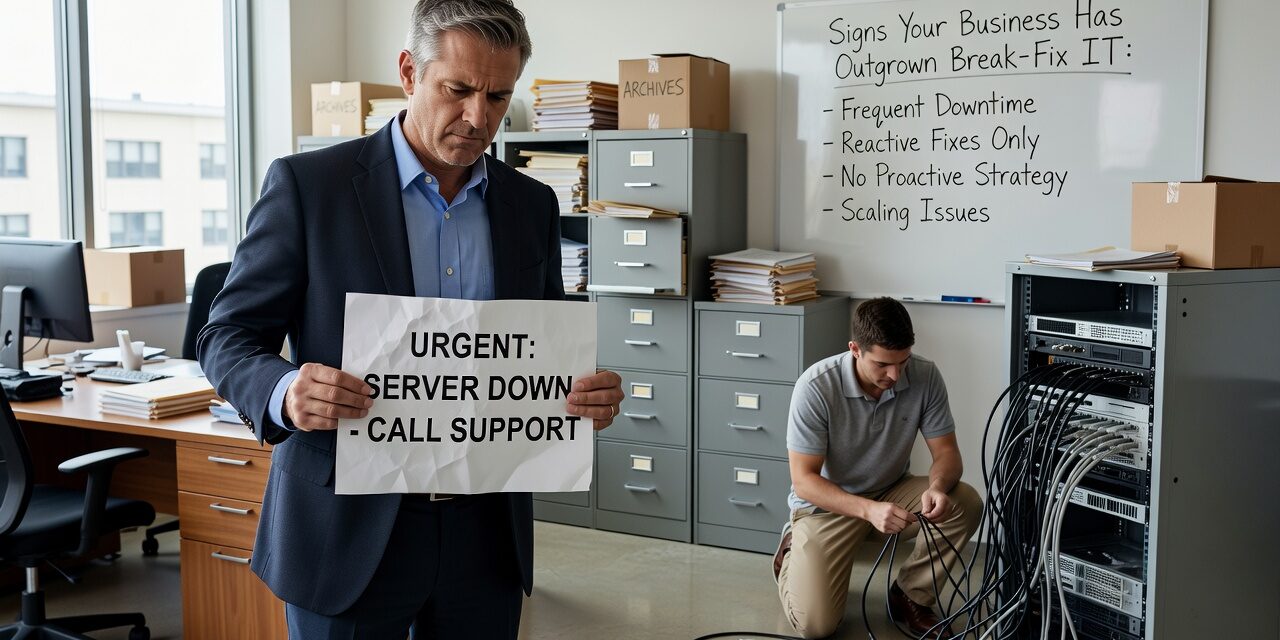 Signs Your Business Has Outgrown Break-Fix IT Support Featured Image Recognize the signs your business has outgrown break-fix IT support and learn when a more proactive approach makes practical sense.