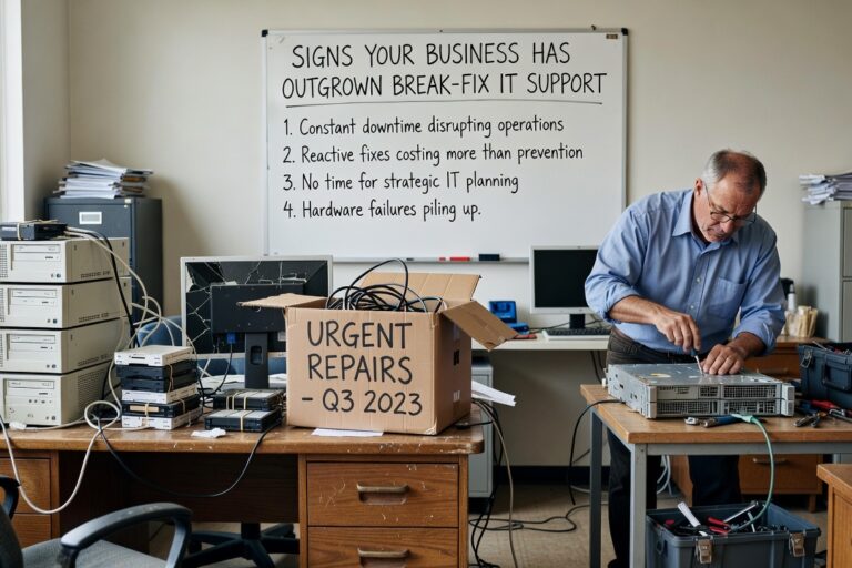 Signs Your Business Has Outgrown Break-Fix IT Support Featured Image Recurring IT problems, slow response times, and zero planning are signs your business has outgrown break-fix IT support. Here's how to recognize them.