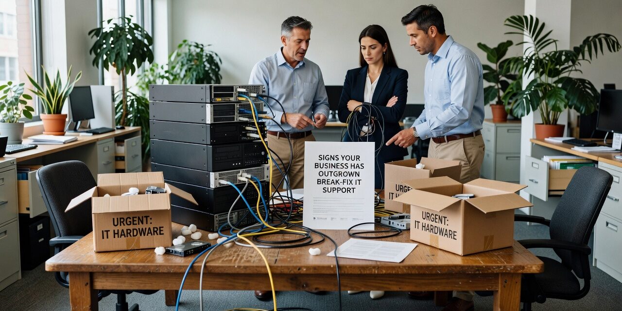Signs Your Business Has Outgrown Break-Fix IT Support Featured Image Recurring IT problems, unpredictable bills, and zero monitoring are signs your business has outgrown break-fix IT support. Here's how to tell it's time to switch.