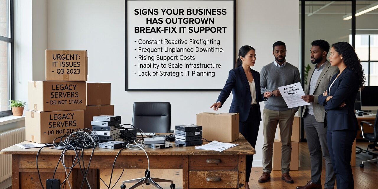 Signs Your Business Has Outgrown Break-Fix IT Support Featured Image Still calling for IT help only when something breaks? Learn the key signs your business has outgrown break-fix IT support and what to do next.