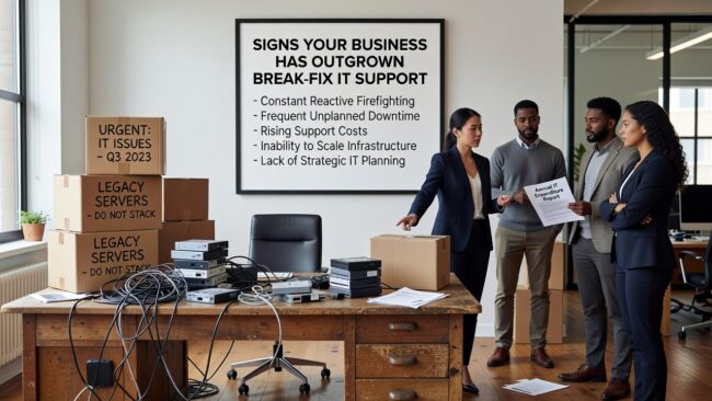 Signs Your Business Has Outgrown Break-Fix IT Support Featured Image Still calling for IT help only when something breaks? Learn the key signs your business has outgrown break-fix IT support and what to do next.