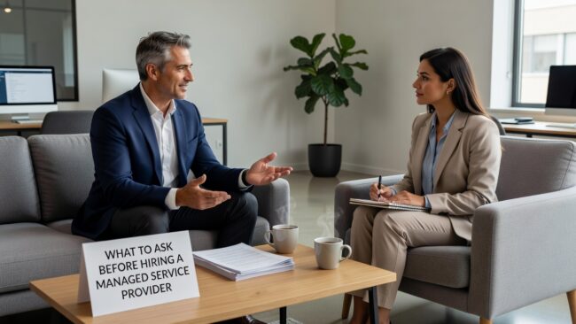 What to Ask Before Hiring a Managed Service Provider Featured Image Know what to ask before hiring a managed service provider. Practical questions on scope, response times, security, and contract terms for business owners.