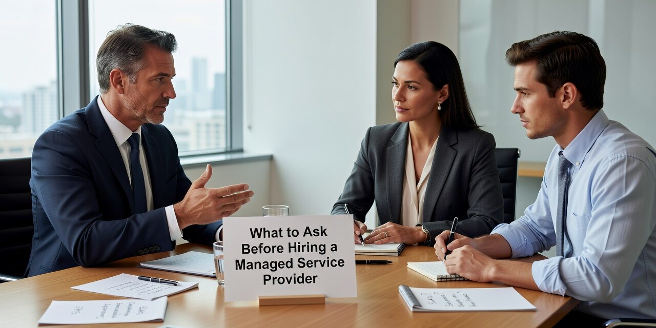 What to Ask Before Hiring a Managed Service Provider Featured Image Not sure what to ask before hiring a managed service provider? Use these practical questions to evaluate IT providers before you sign anything.