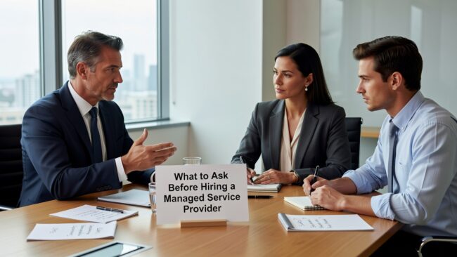 What to Ask Before Hiring a Managed Service Provider Featured Image Not sure what to ask before hiring a managed service provider? Use these practical questions to evaluate IT providers before you sign anything.