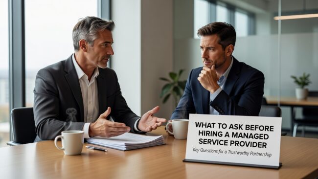 What to Ask Before Hiring a Managed Service Provider Featured Image Know what to ask before hiring a managed service provider. Practical questions on contracts, response times, onboarding, and exit terms for business owners.
