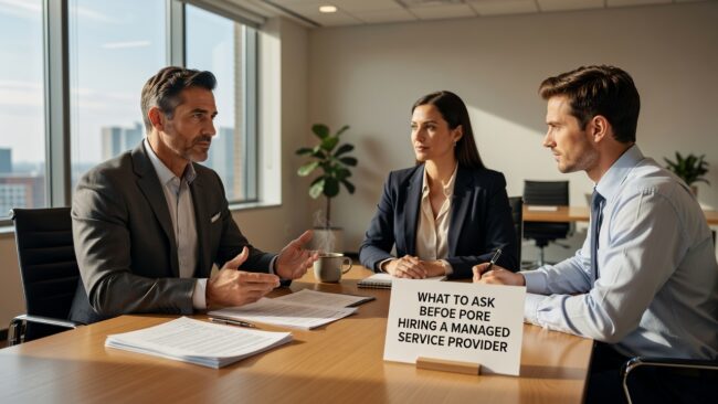 What to Ask Before Hiring a Managed Service Provider Featured Image Before hiring an IT provider, ask these practical questions about service scope, security, backups, communication, and contracts. A guide for business decision-makers.