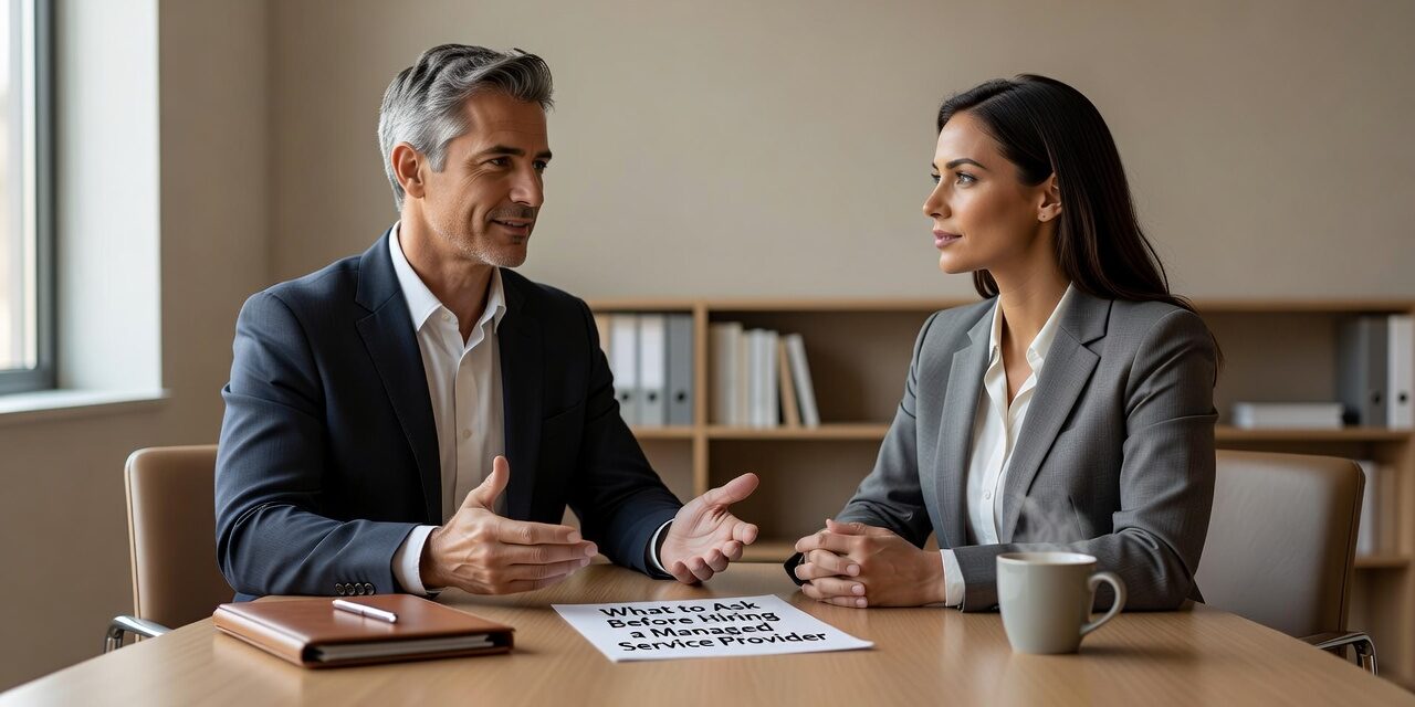 What to Ask Before Hiring a Managed Service Provider Featured Image Know what to ask before hiring a managed service provider. Practical questions on response times, documentation, scope, and cybersecurity for business leaders.